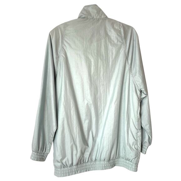 Vintage Silver Windbreaker Jacket Snaps Mens Small - Picture 2 of 6
